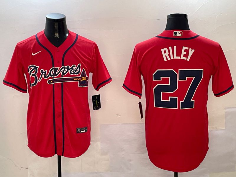 Men Atlanta Braves 27 Riley Red Game 2024 Nike MLB Jersey style 4
